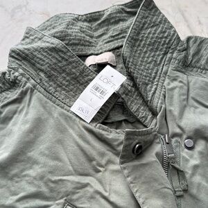 LOFT Olive Green Quilted Collar Jacket